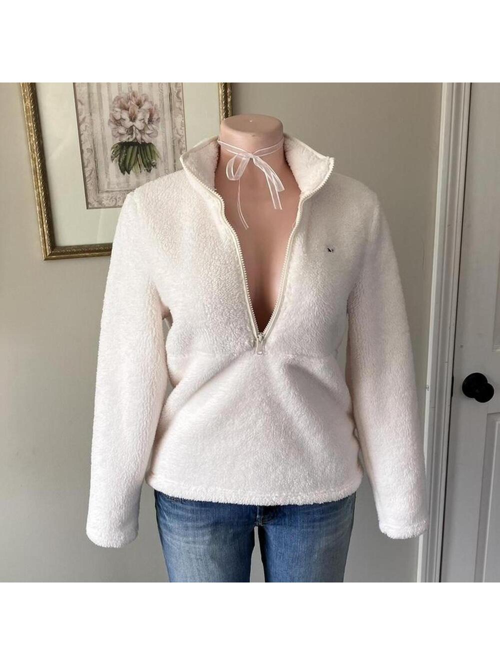 Vineyard vines cream sherpa quarter zip sweater